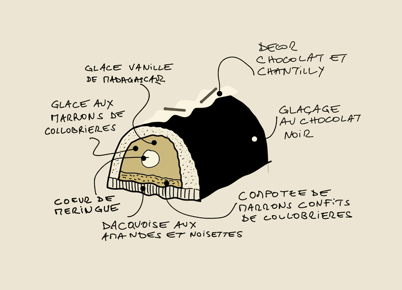 image bûche marron vanille